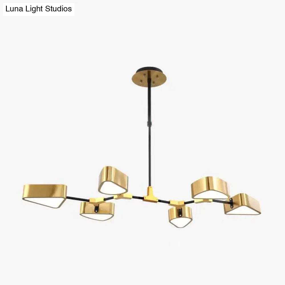 Modern Gold Triangular Chandelier Ceiling Light Fixture