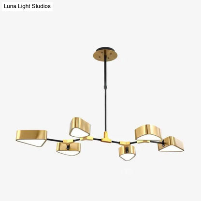 Modern Gold Triangular Chandelier Ceiling Light Fixture