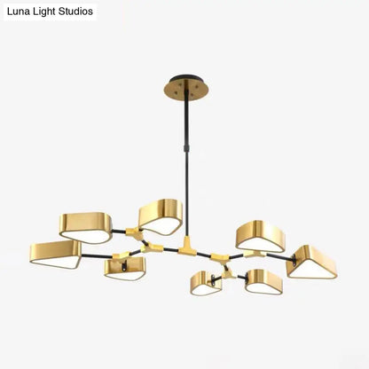 Modern Gold Triangular Chandelier Ceiling Light Fixture