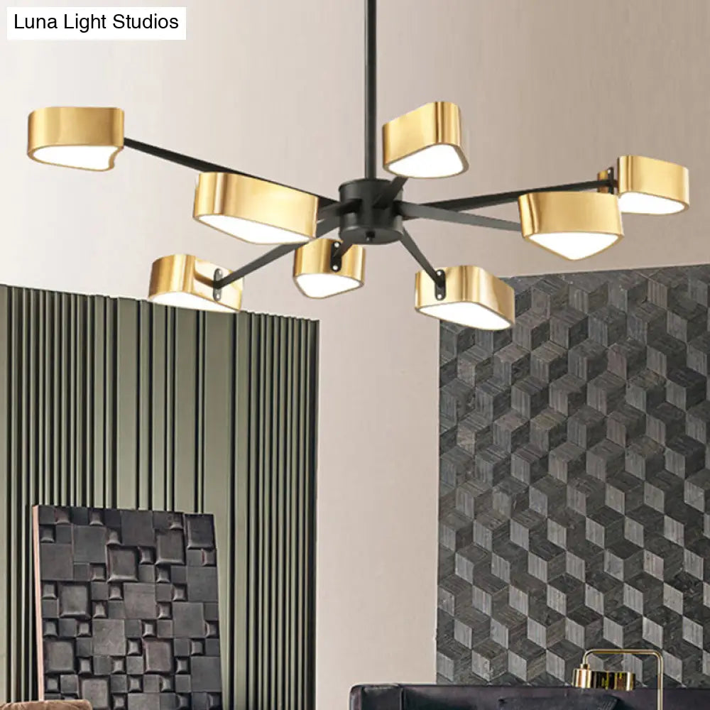 Modern Gold Triangular Chandelier Ceiling Light Fixture