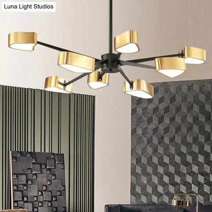 Modern Gold Triangular Chandelier Ceiling Light Fixture