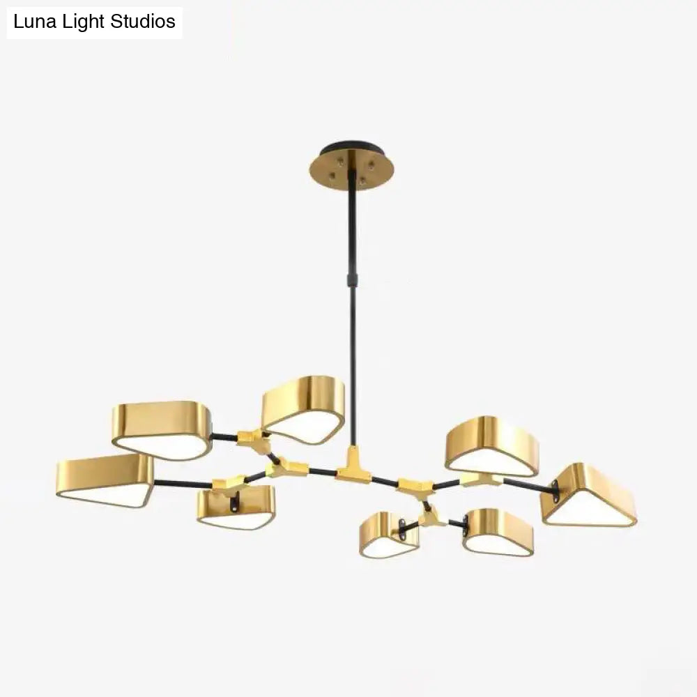 Modern Gold Triangular Chandelier Ceiling Light Fixture