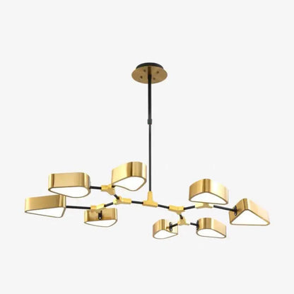 Modern Gold Triangular Chandelier Ceiling Light Fixture