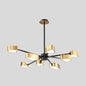 Modern Gold Triangular Chandelier Ceiling Light Fixture