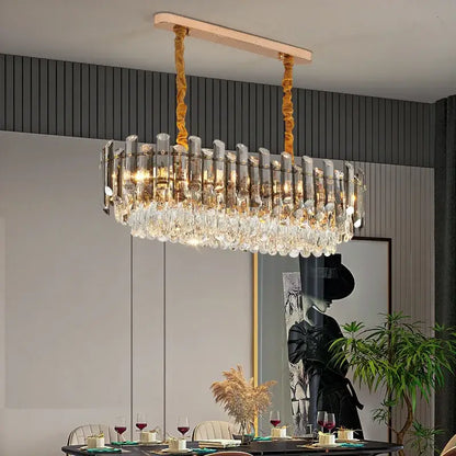 Modern gold twisted brass crystal chandelier with decorbites k9 crystal prisms for elegant living room decor
