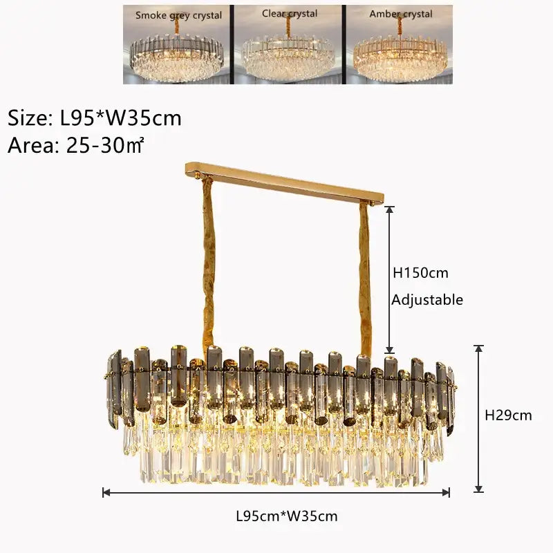 Modern gold twisted brass crystal chandelier with smoked gray and clear tubes for living room decorbites k9 crystal lighting