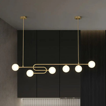 Decorbites minimalist u-shaped gold metal suspension light with frosted glass shade for dining room island 110v-120v 220v-240v
