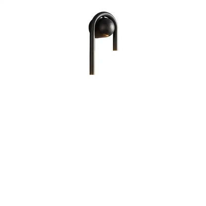 Black matte-finished wall sconce with curved arm and spherical lamp head for decorbites ellipse wall lights lighting