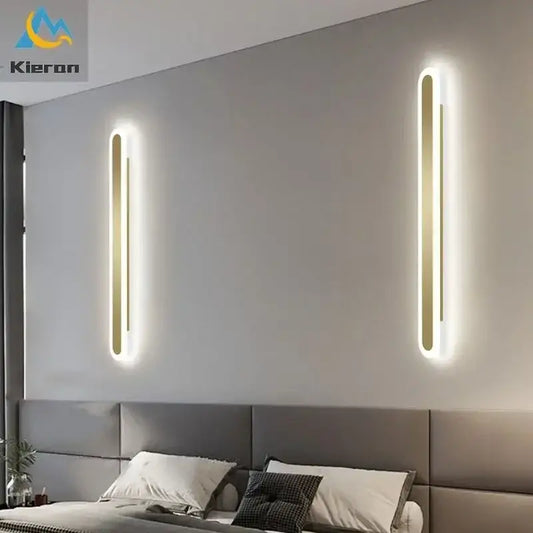 Modern gold vertical led strip wall lights with sleek rectangular design for bedroom and living room decorbites led strip