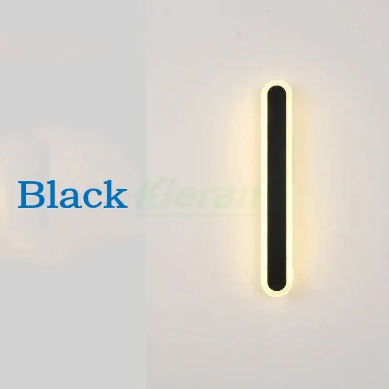Black modern led strip wall light with sleek rectangular design and warm ambient lighting for bedroom decorbites led strip