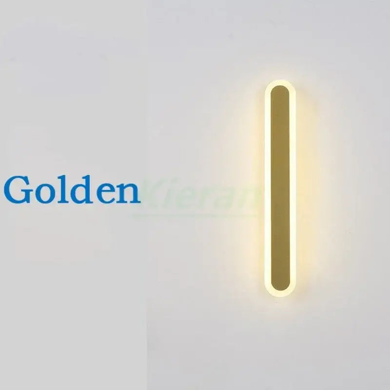 A sleek modern gold vertical led strip wall light with glowing edges for bedroom and living room decorbites led strip