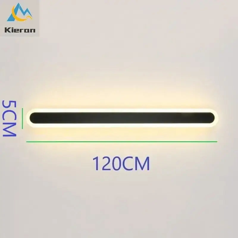 Modern minimalist led strip wall light with sleek black and white design 120cm long for bedroom decorbites led strip