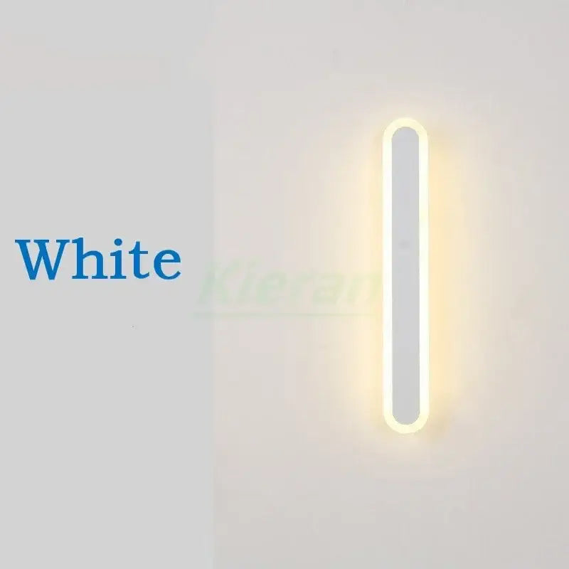 Modern gold vertical led strip wall lights with white rectangular led strip wall lights and soft glowing light