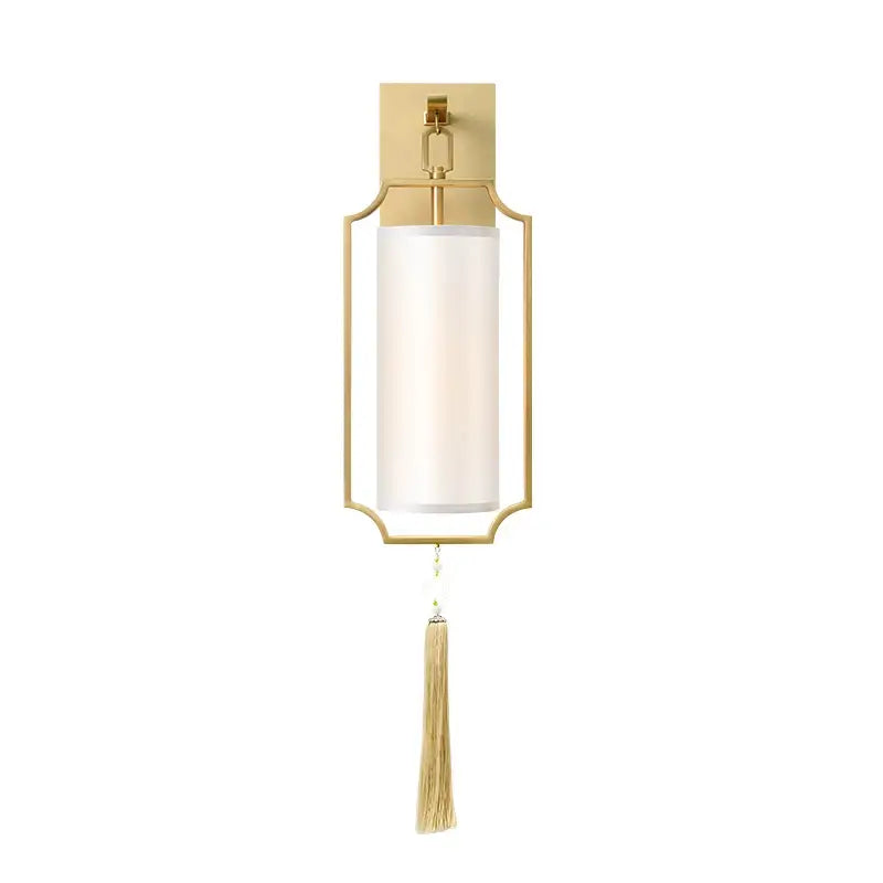 Modern gold wall lights with frosted cylindrical shade and tassel for living room decorbites copper wall lights
