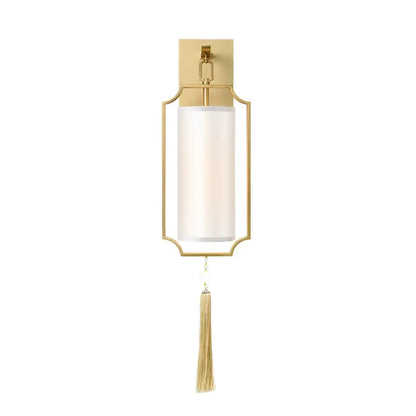 Modern gold wall lights with frosted cylindrical shade and tassel for living room decorbites copper wall lights