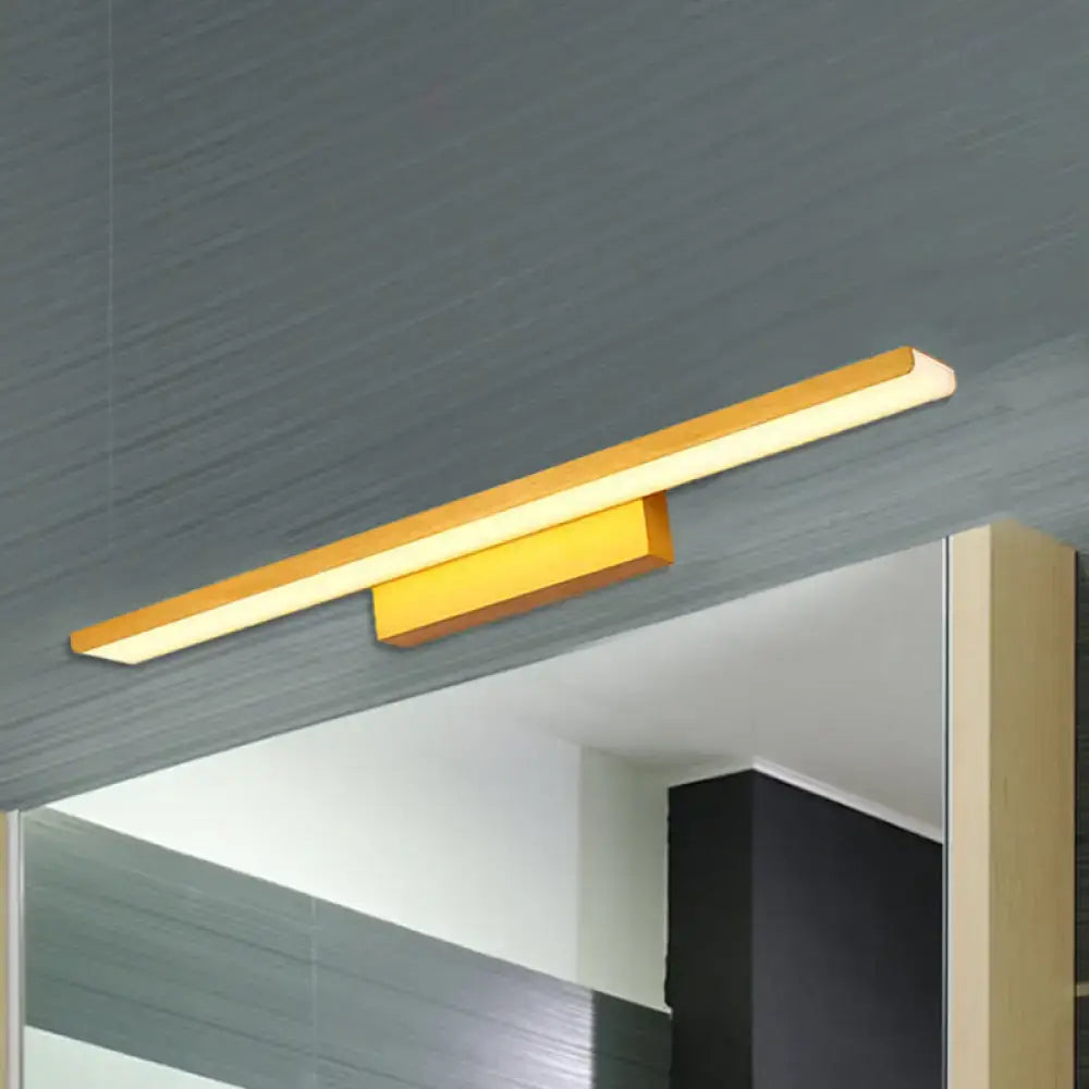 Modern gold wall mounted led vanity light with aluminum slim design and warm white light for bathroom use