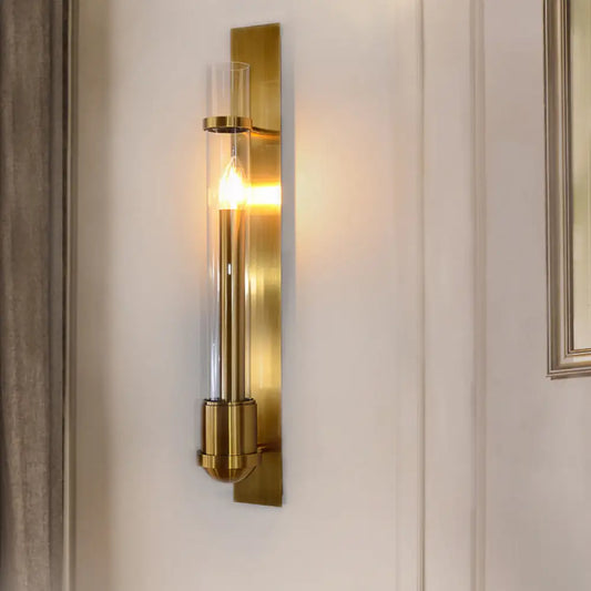 DecorBites™ DecorBites™ Modern Gold Wall Sconce Light with Clear Glass Shade