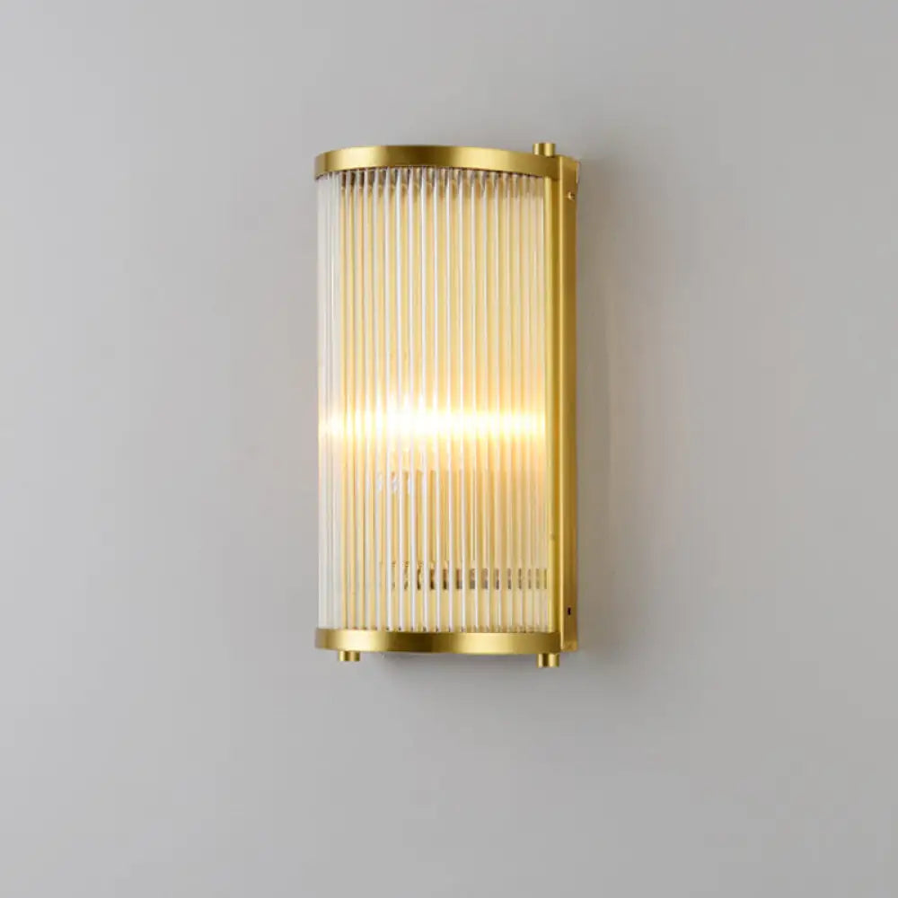 DecorBites™ DecorBites™ Modern Gold Wall Sconce Light with Fluted Crystal Detail, Perfect for Living Room