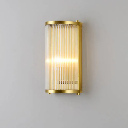 DecorBites™ DecorBites™ Modern Gold Wall Sconce Light with Fluted Crystal Detail, Perfect for Living Room