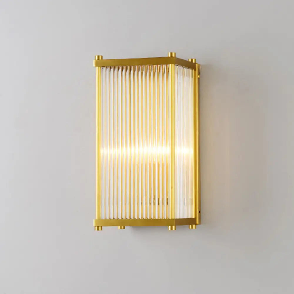 DecorBites™ DecorBites™ Modern Gold Wall Sconce Light with Fluted Crystal Detail, Perfect for Living Room
