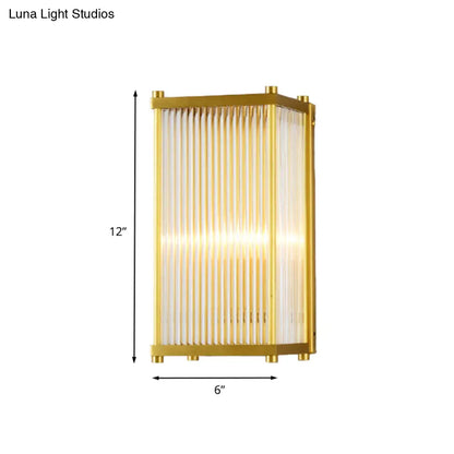 DecorBites™ DecorBites™ Modern Gold Wall Sconce Light with Fluted Crystal Detail, Perfect for Living Room