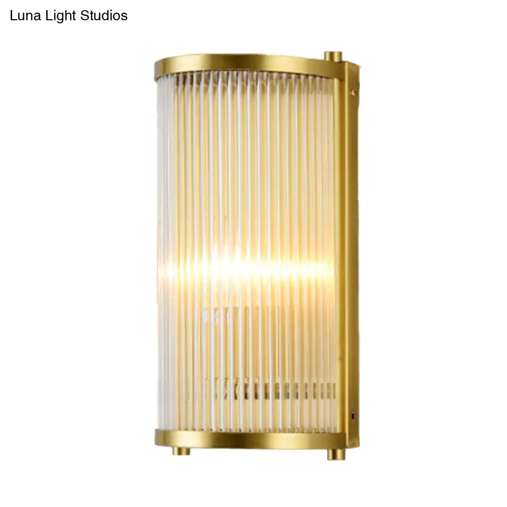 DecorBites™ DecorBites™ Modern Gold Wall Sconce Light with Fluted Crystal Detail, Perfect for Living Room