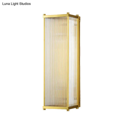 DecorBites™ DecorBites™ Modern Gold Wall Sconce Light with Fluted Crystal Detail, Perfect for Living Room