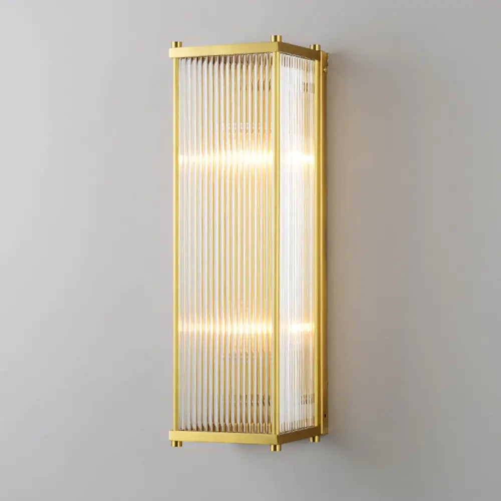 DecorBites™ DecorBites™ Modern Gold Wall Sconce Light with Fluted Crystal Detail, Perfect for Living Room