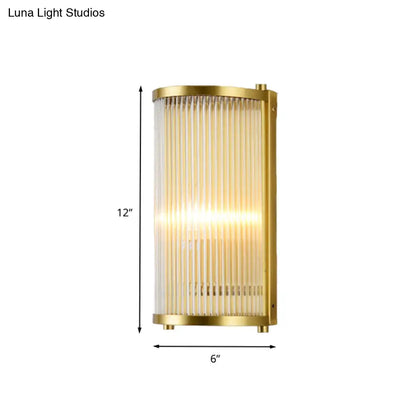DecorBites™ DecorBites™ Modern Gold Wall Sconce Light with Fluted Crystal Detail, Perfect for Living Room