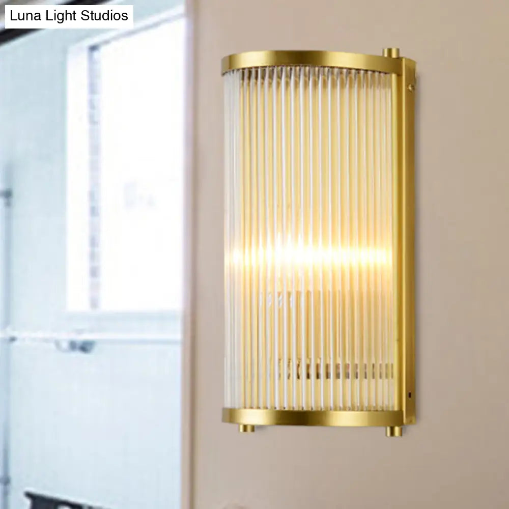 DecorBites™ DecorBites™ Modern Gold Wall Sconce Light with Fluted Crystal Detail, Perfect for Living Room