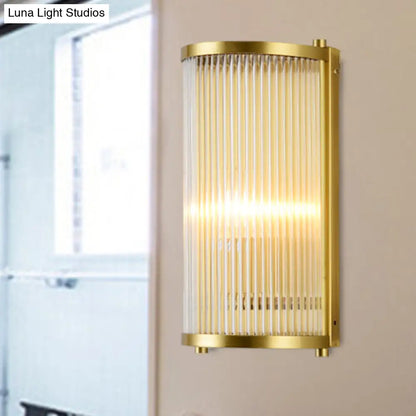 DecorBites™ DecorBites™ Modern Gold Wall Sconce Light with Fluted Crystal Detail, Perfect for Living Room