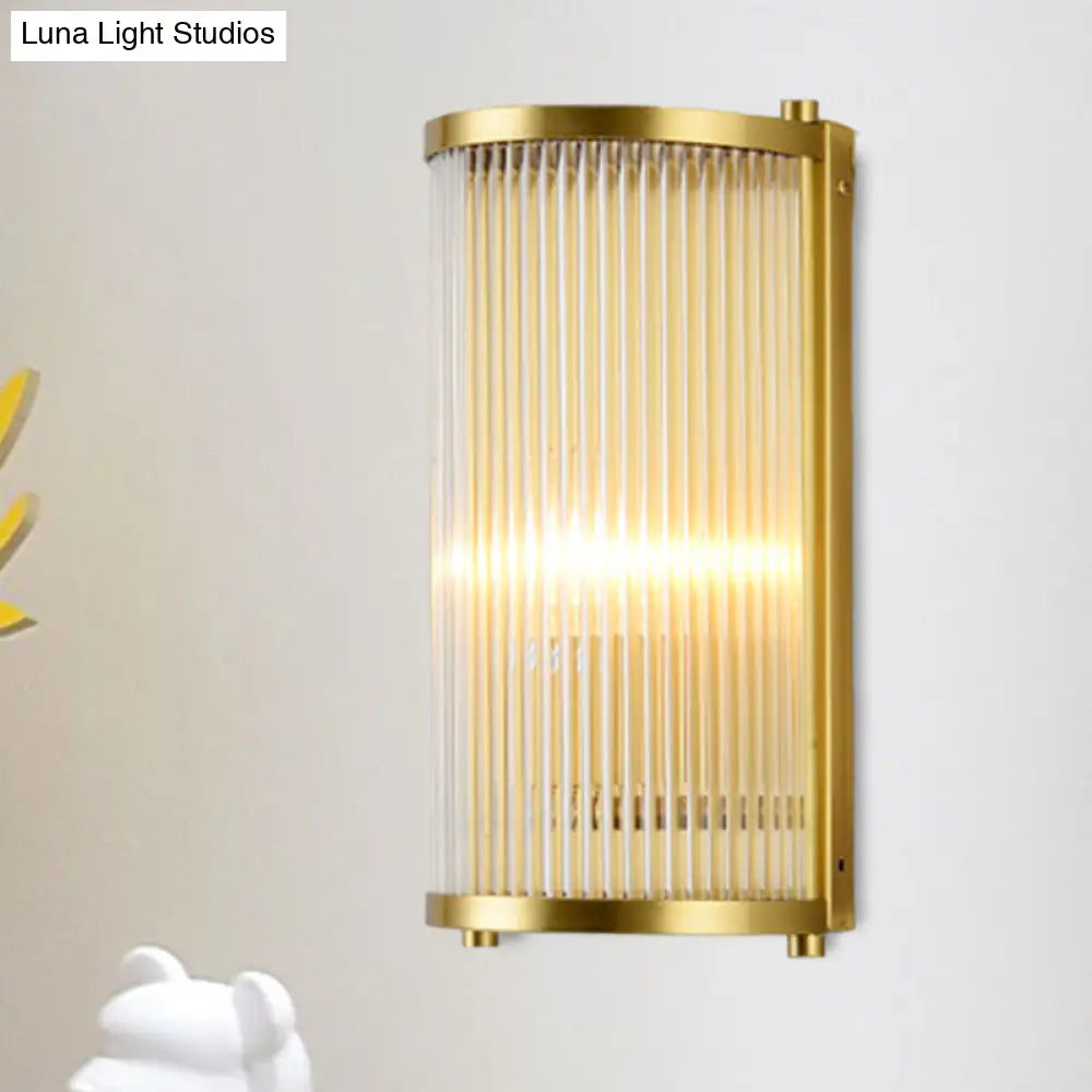DecorBites™ DecorBites™ Modern Gold Wall Sconce Light with Fluted Crystal Detail, Perfect for Living Room