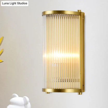 DecorBites™ DecorBites™ Modern Gold Wall Sconce Light with Fluted Crystal Detail, Perfect for Living Room