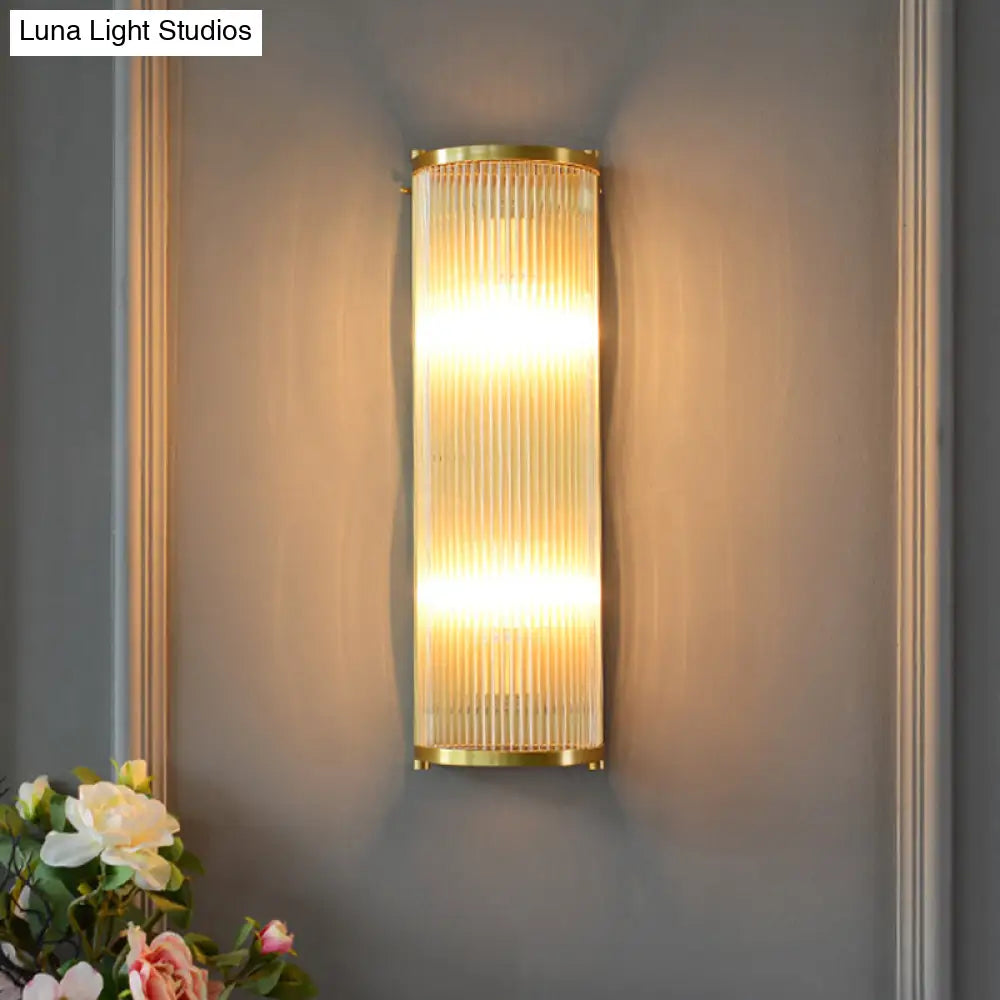 DecorBites™ DecorBites™ Modern Gold Wall Sconce Light with Fluted Crystal Detail, Perfect for Living Room
