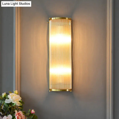 DecorBites™ DecorBites™ Modern Gold Wall Sconce Light with Fluted Crystal Detail, Perfect for Living Room