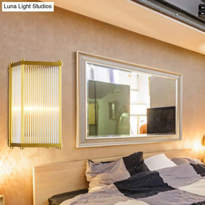 DecorBites™ DecorBites™ Modern Gold Wall Sconce Light with Fluted Crystal Detail, Perfect for Living Room