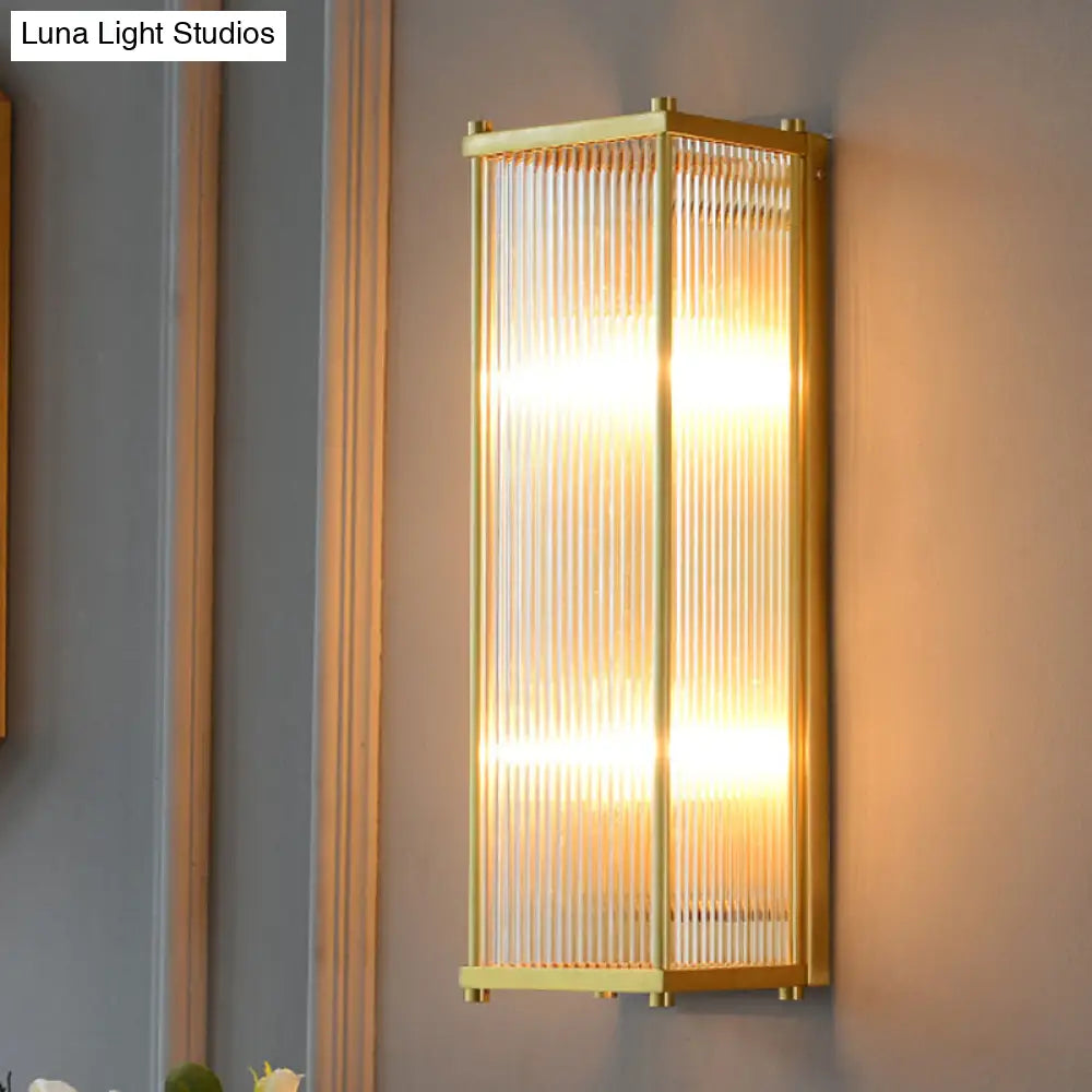 DecorBites™ DecorBites™ Modern Gold Wall Sconce Light with Fluted Crystal Detail, Perfect for Living Room