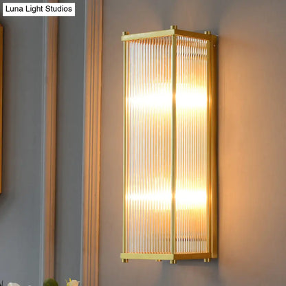 DecorBites™ DecorBites™ Modern Gold Wall Sconce Light with Fluted Crystal Detail, Perfect for Living Room