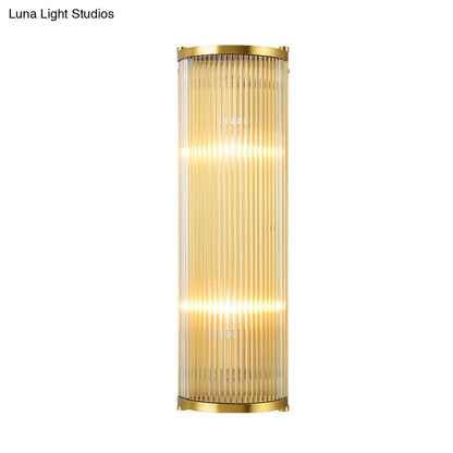 DecorBites™ DecorBites™ Modern Gold Wall Sconce Light with Fluted Crystal Detail, Perfect for Living Room
