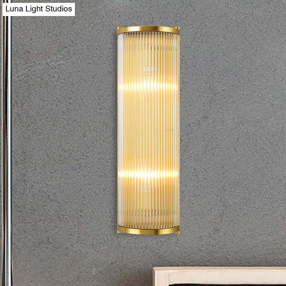 DecorBites™ DecorBites™ Modern Gold Wall Sconce Light with Fluted Crystal Detail, Perfect for Living Room