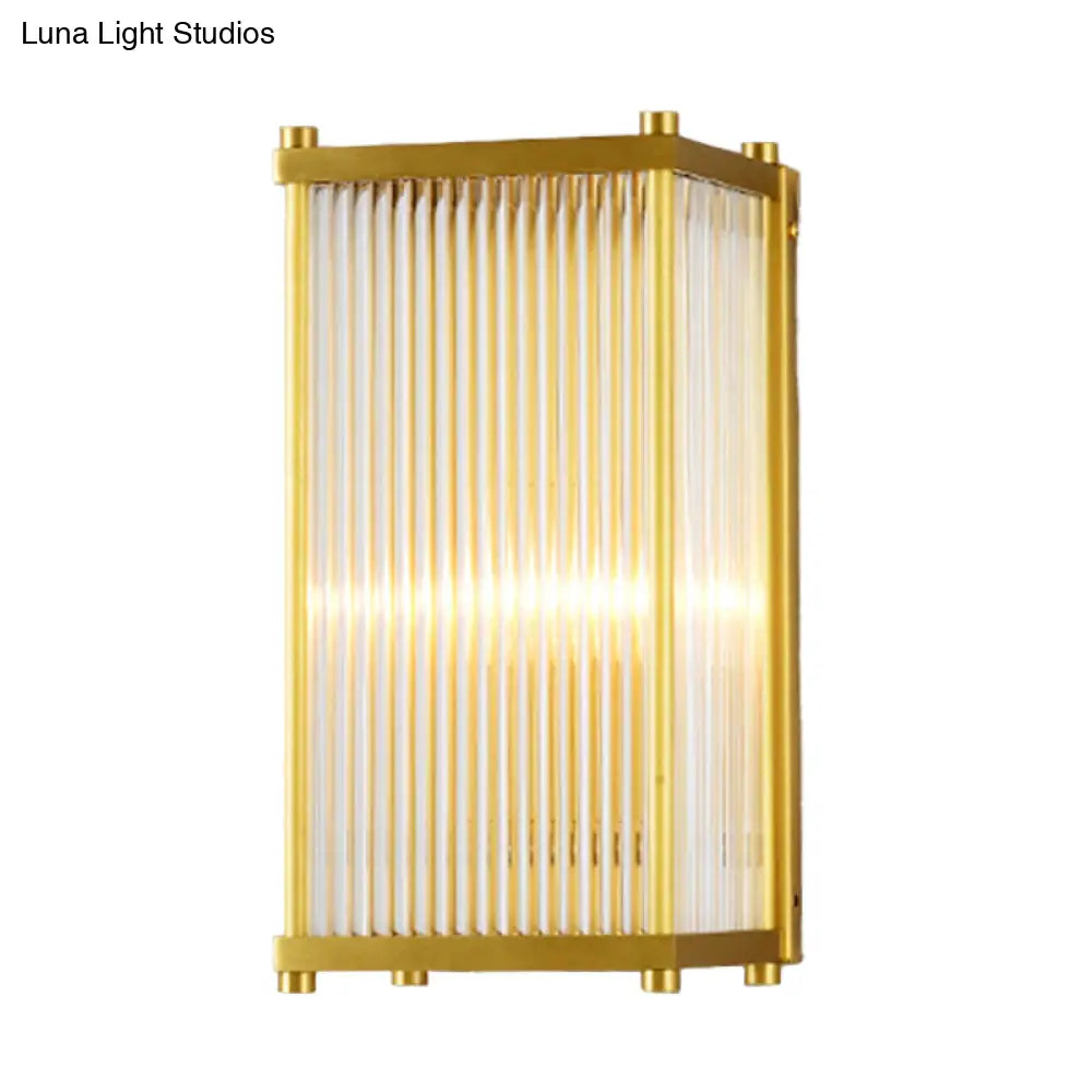 DecorBites™ DecorBites™ Modern Gold Wall Sconce Light with Fluted Crystal Detail, Perfect for Living Room