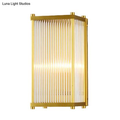 DecorBites™ DecorBites™ Modern Gold Wall Sconce Light with Fluted Crystal Detail, Perfect for Living Room