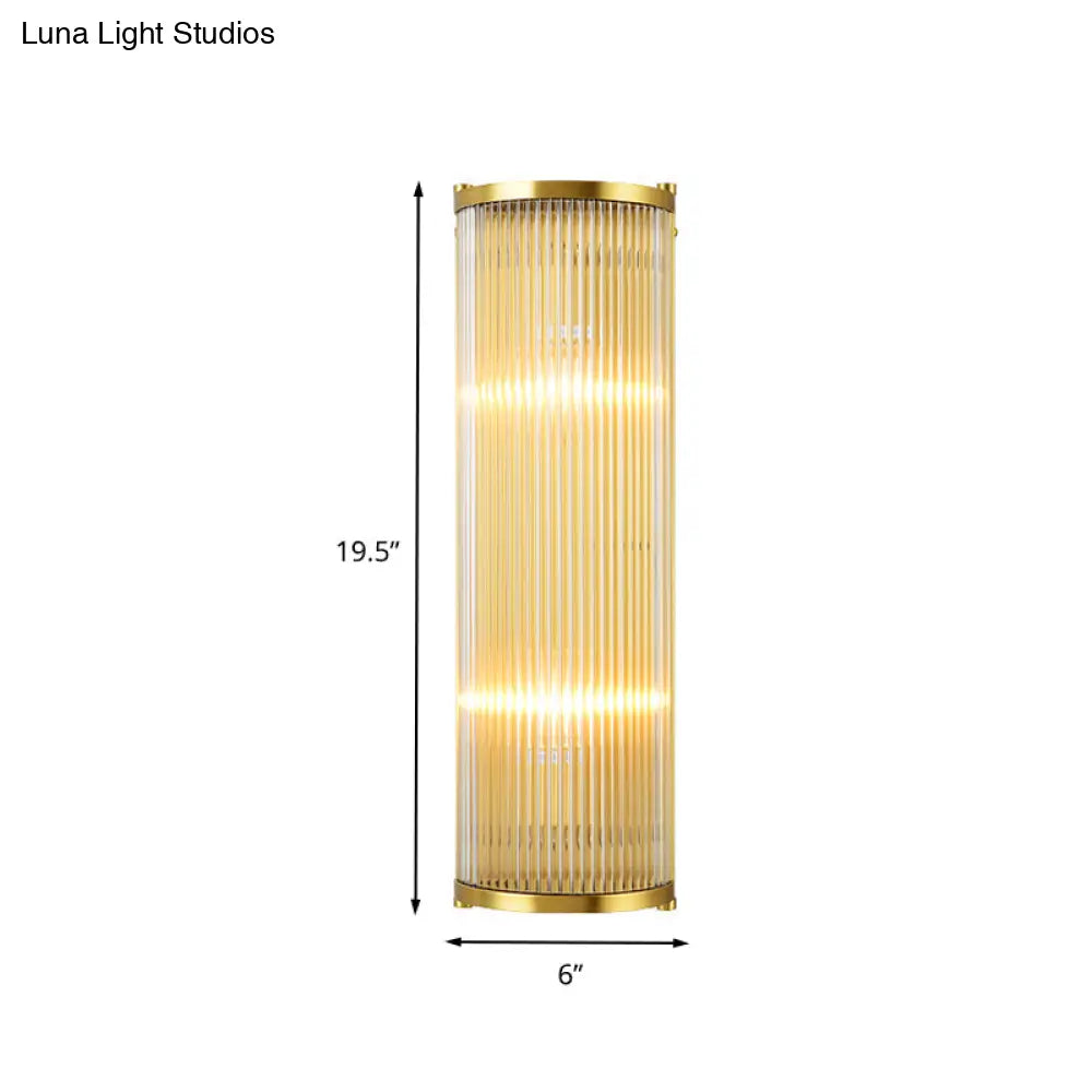 DecorBites™ DecorBites™ Modern Gold Wall Sconce Light with Fluted Crystal Detail, Perfect for Living Room