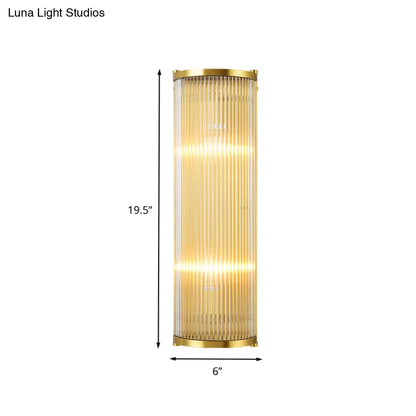 DecorBites™ DecorBites™ Modern Gold Wall Sconce Light with Fluted Crystal Detail, Perfect for Living Room