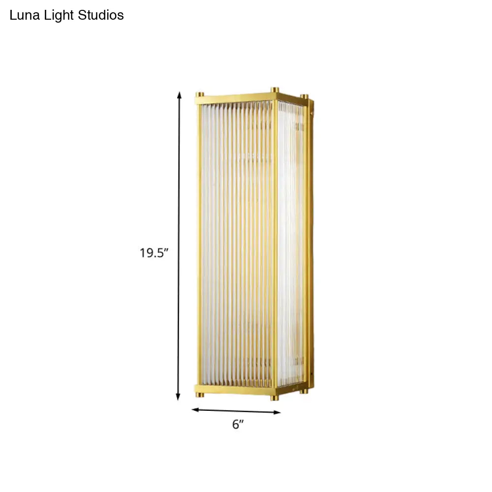 DecorBites™ DecorBites™ Modern Gold Wall Sconce Light with Fluted Crystal Detail, Perfect for Living Room