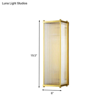 DecorBites™ DecorBites™ Modern Gold Wall Sconce Light with Fluted Crystal Detail, Perfect for Living Room