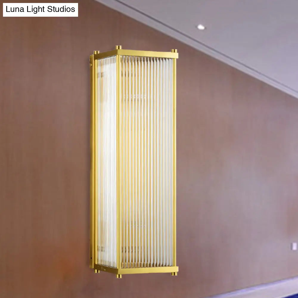DecorBites™ DecorBites™ Modern Gold Wall Sconce Light with Fluted Crystal Detail, Perfect for Living Room