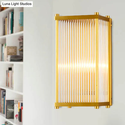 DecorBites™ DecorBites™ Modern Gold Wall Sconce Light with Fluted Crystal Detail, Perfect for Living Room