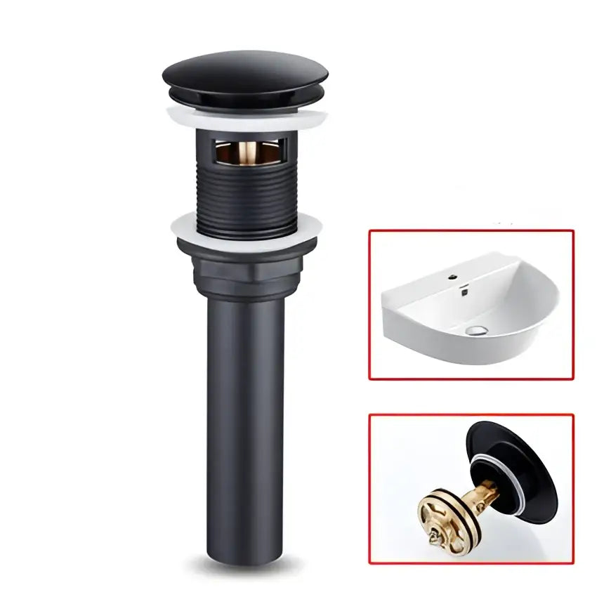 Black matte basin faucet drain with polished brass components in decorbites gold waterfall basin bathroom mixer tap