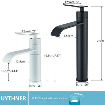 Modern gold waterfall basin faucet by uythner with sleek white and matte black decorbites basin faucet options